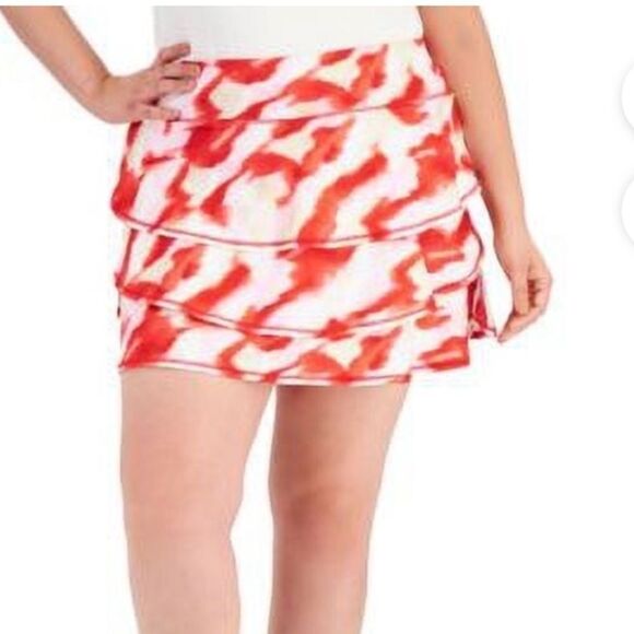 ID Ideology Women's Twist Flounce Athleisure Skort Red - Picture 6 of 15